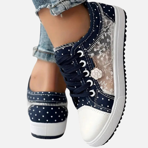 Anne | Canvas Sneakers met Kant en Veters