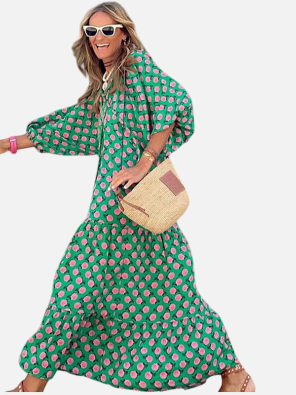 Sara | Gebloemde Boho Maxi-Jurk
