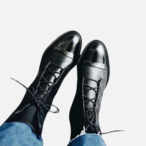 Mette | Elegante Veterschoenen met Blokhak