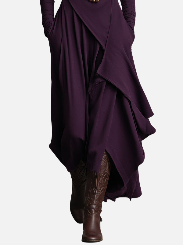 Emma | Asymmetrische Maxijurk met Col