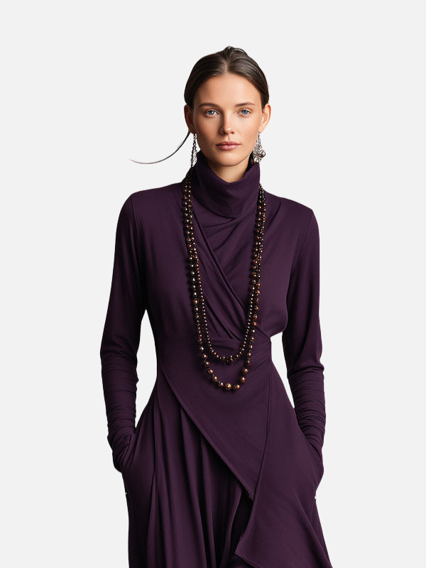 Emma | Asymmetrische Maxijurk met Col