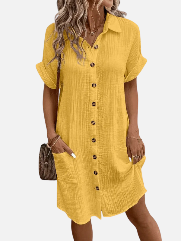 Sara | Blousejurk met Knopen en Zakken