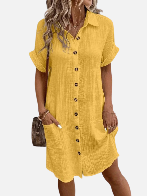 Sara | Blousejurk met Knopen en Zakken
