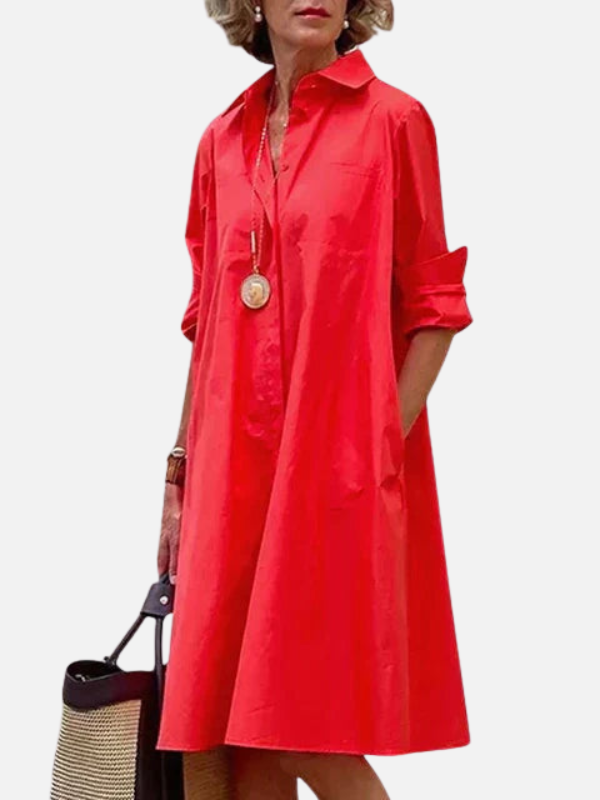 Sara | Blousejurk met Zakken, Midi