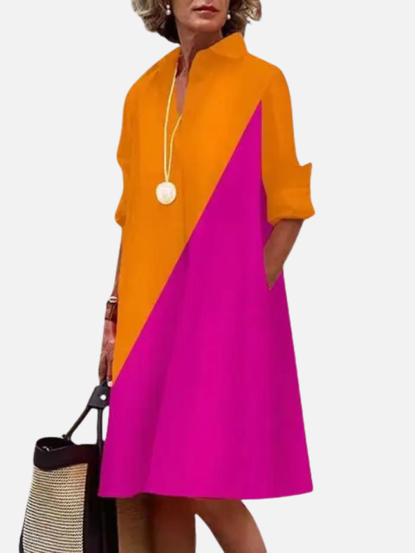 Sara | Blousejurk met Zakken, Midi