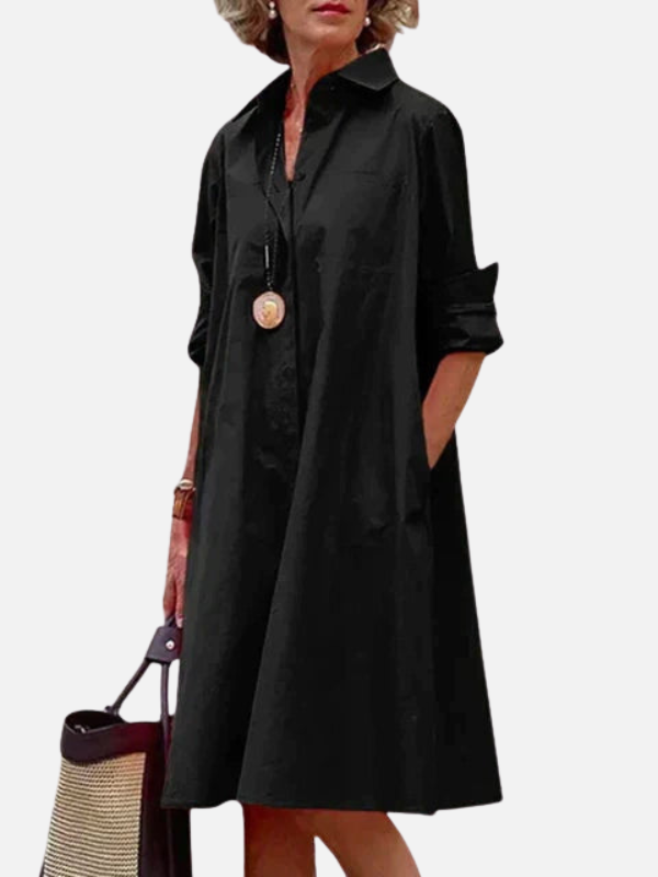 Sara | Blousejurk met Zakken, Midi