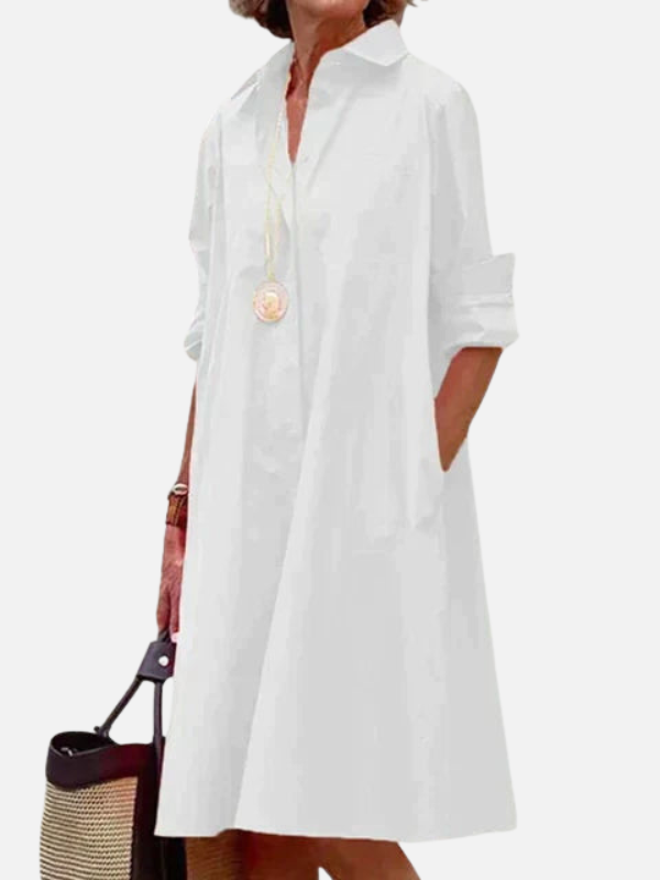 Sara | Blousejurk met Zakken, Midi