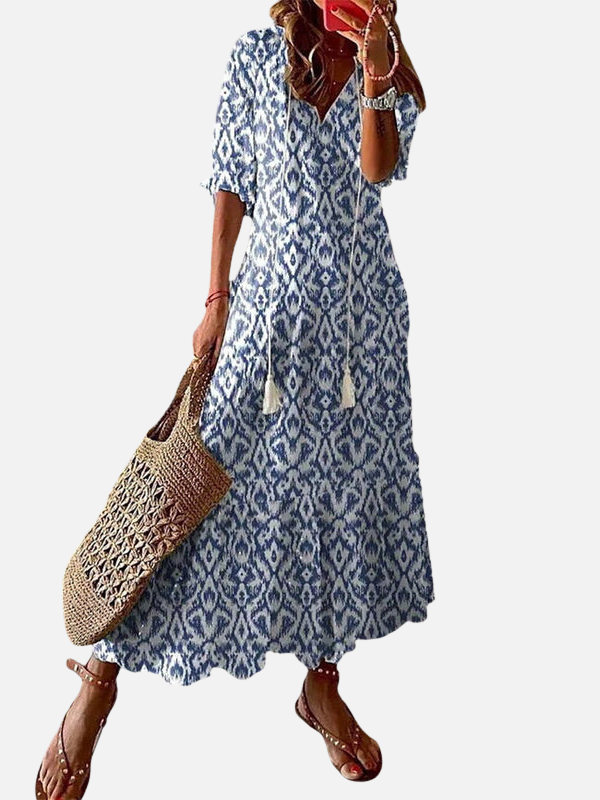 Sanne | Boho Maxi-Jurk met Print