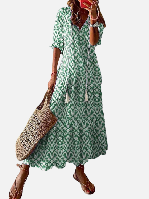 Sanne | Boho Maxi-Jurk met Print