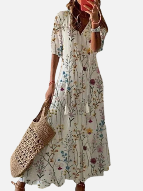 Sanne | Boho Maxi-Jurk met Print