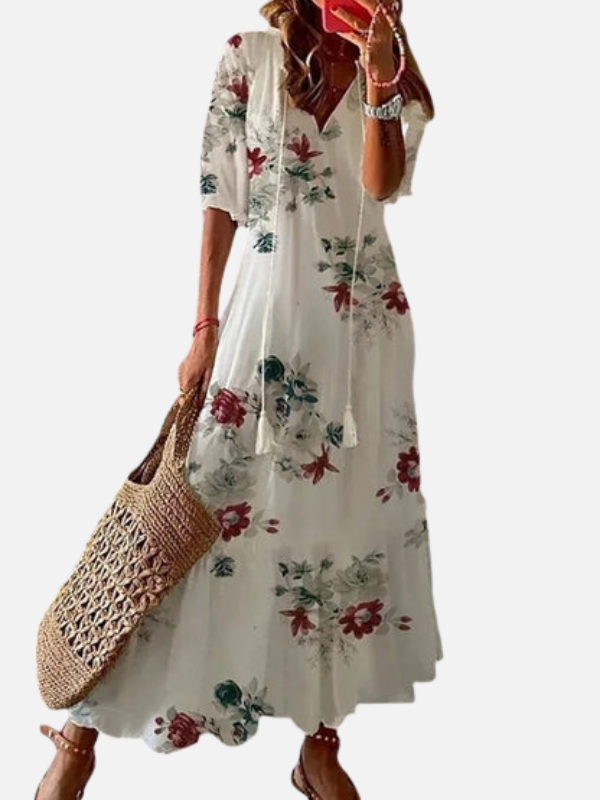 Sanne | Boho Maxi-Jurk met Print