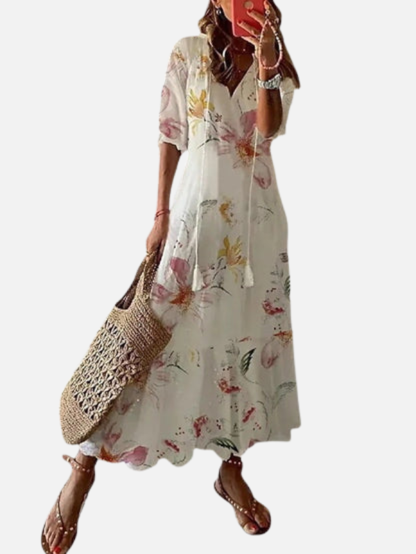 Sanne | Boho Maxi-Jurk met Print