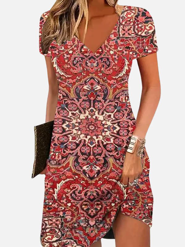 Sara | Boho Mini-Jurk met V-Hals