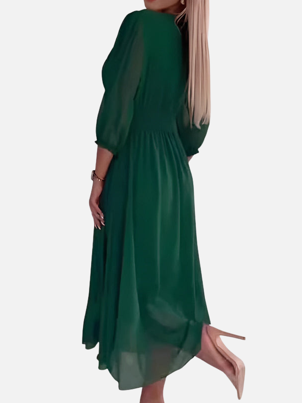 Sara | Chiffon Maxi-Jurk met V-Hals