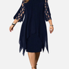 Iris | Chiffon Midi-Jurk met Kanten Mouwen