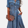 Sanne | Denim Blousejurk met Knopen