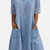 Sara | Denim Blousejurk met Zakken
