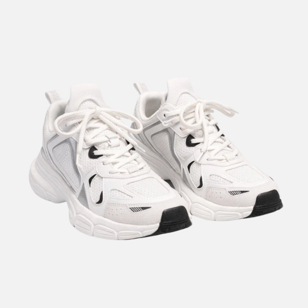 Sneakers Dames - Chunky Zool met Veters en Contrasterende Panelen | Klassiek