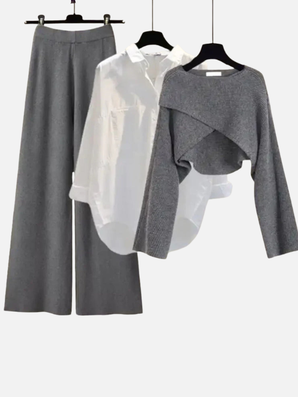 Julia | Driedelige Set met Gebreide Trui en Broek