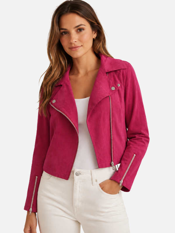 Eva | Suèdelook Bikerjas met Rits