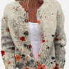 Femke | Gebreid Vest met Bloemen, Vintage