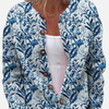 Femke | Gebreid Vest met Botanische Print