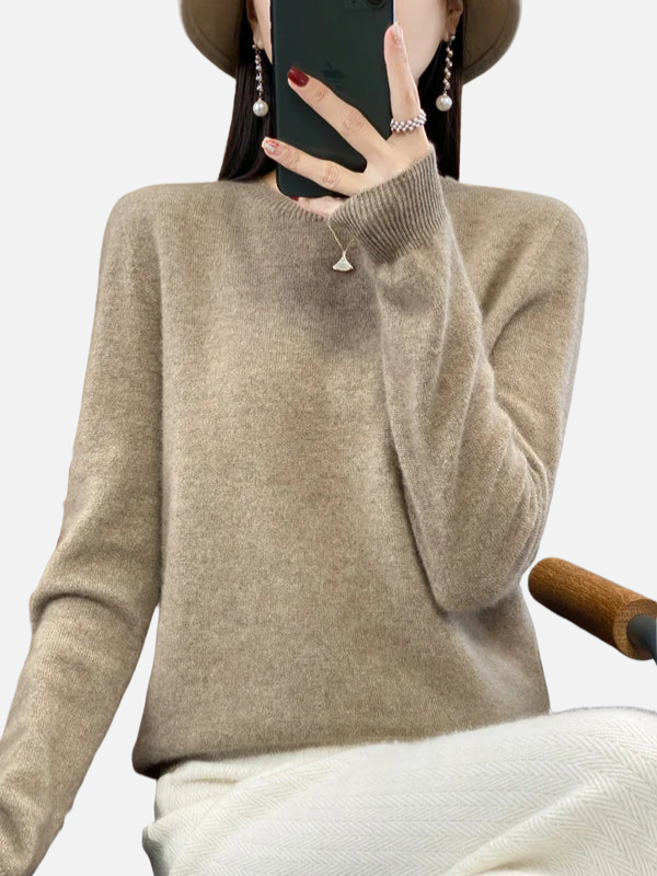 Sara | Fijngebreide Trui met Ronde Hals