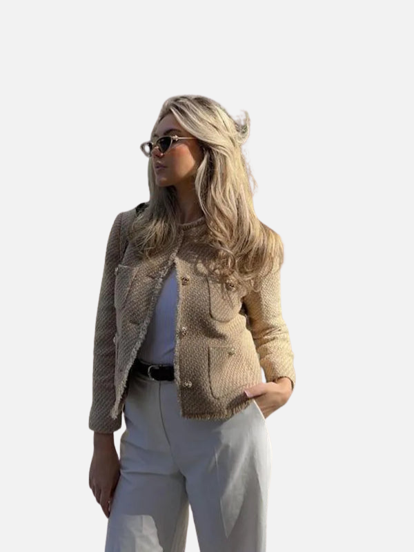Fleur | Tweed Jasje met Knopen en Zakken