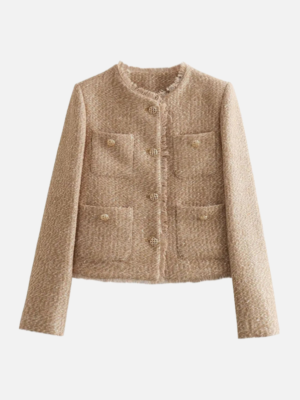 Fleur | Tweed Jasje met Knopen en Zakken
