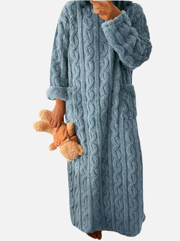 Femke | Fluffy Teddy Huisjurk met Zakken
