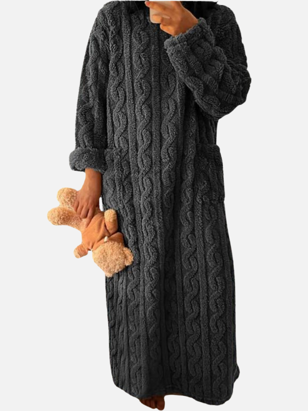 Femke | Fluffy Teddy Huisjurk met Zakken