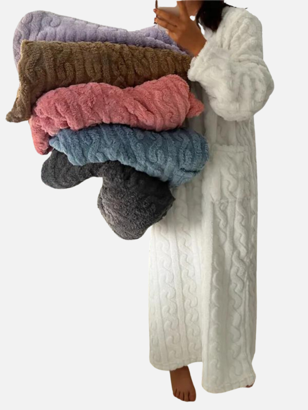 Femke | Fluffy Teddy Huisjurk met Zakken