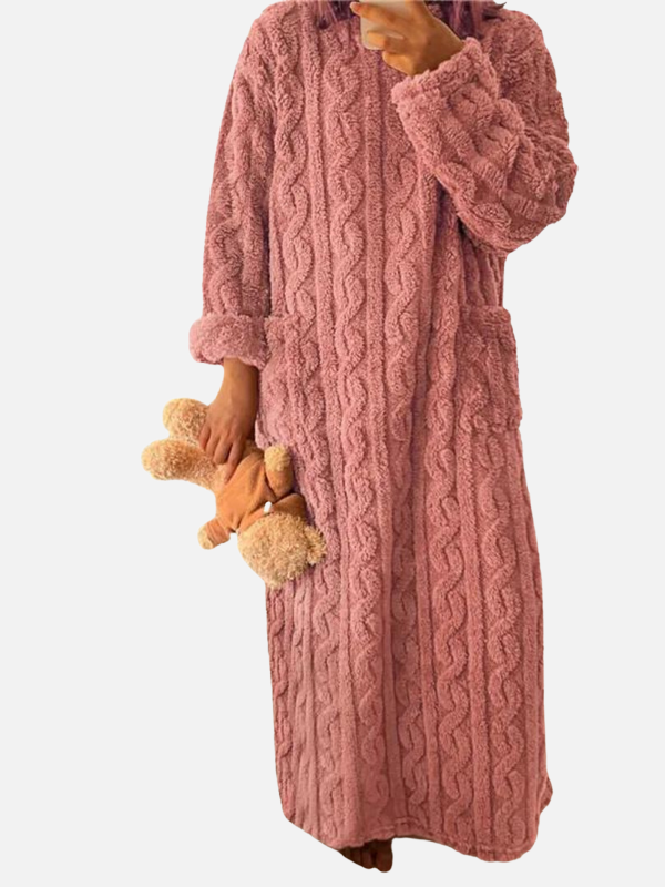Femke | Fluffy Teddy Huisjurk met Zakken
