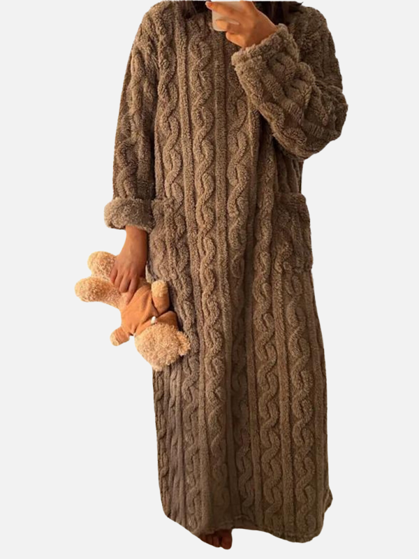 Femke | Fluffy Teddy Huisjurk met Zakken