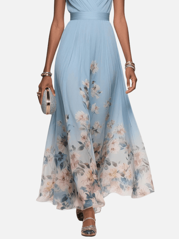 Sara | Gebloemde Maxi-Jurk met V-Hals
