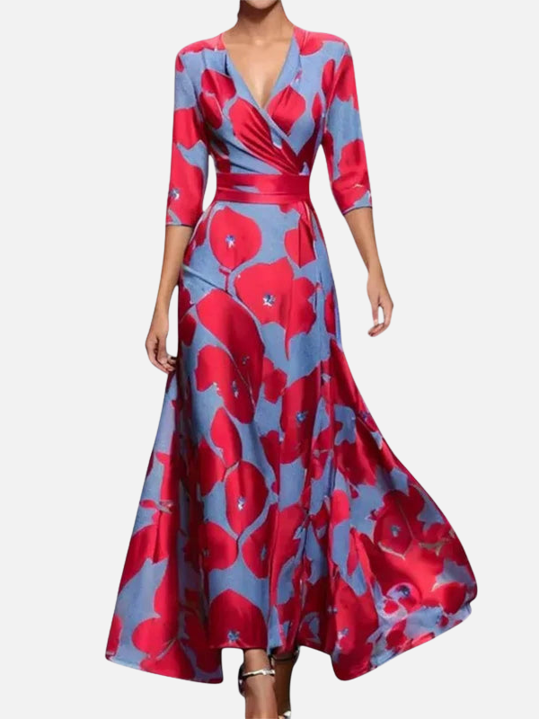 Fleur | Gebloemde Maxi-Jurk met V-Hals