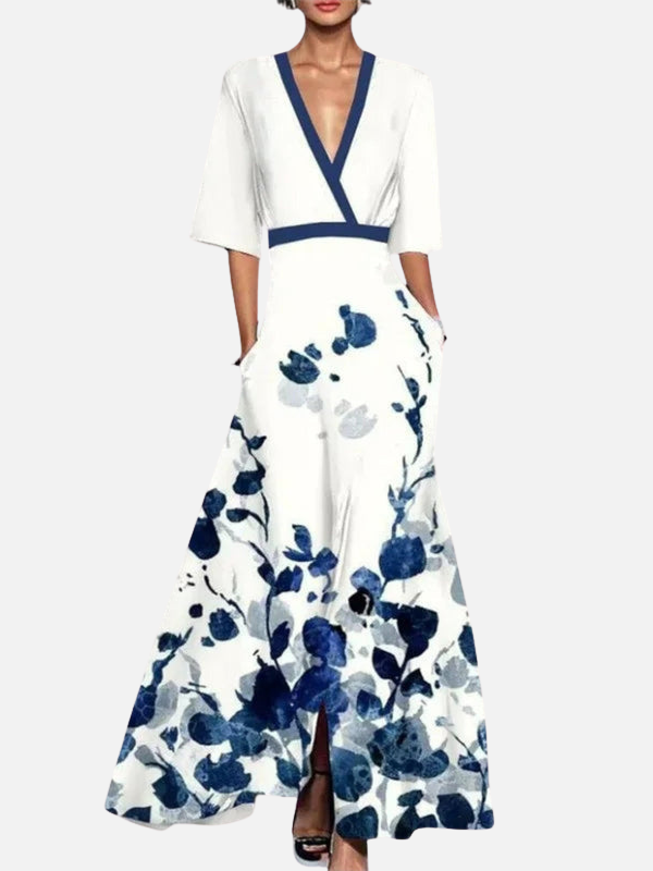 Fleur | Gebloemde Maxi-Jurk met V-Hals