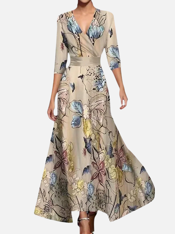 Fleur | Gebloemde Maxi-Jurk met V-Hals