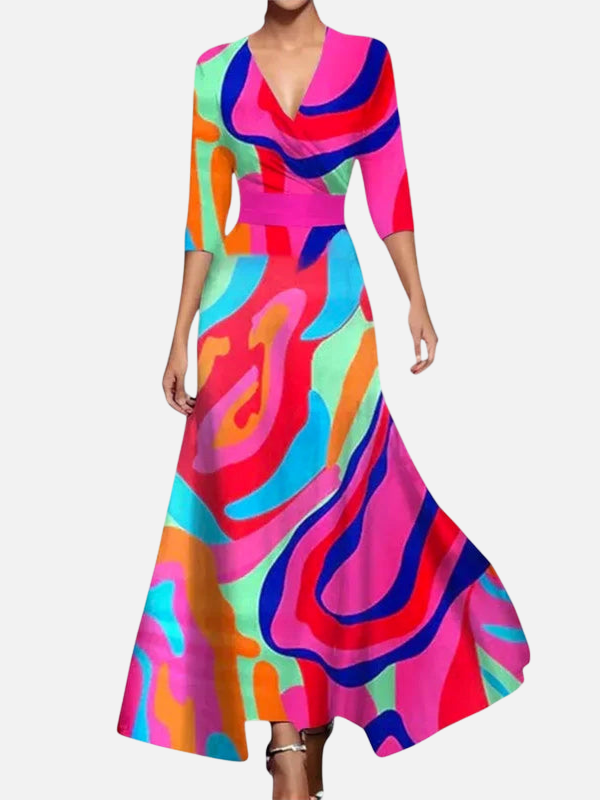 Fleur | Gebloemde Maxi-Jurk met V-Hals