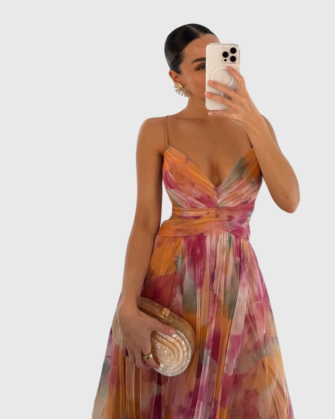 Sara | Gebloemde Maxi-Jurk met V-Hals
