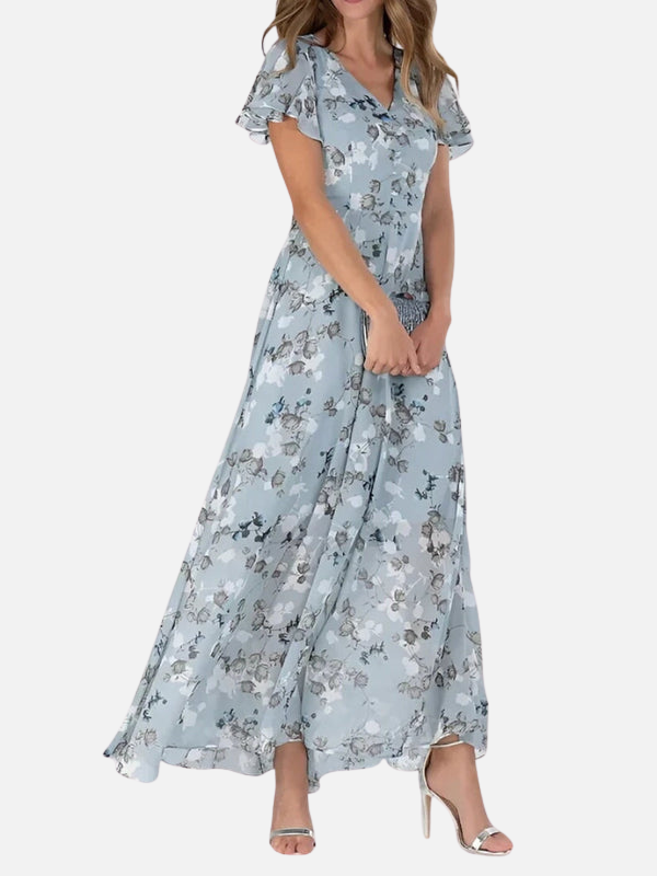 Fleur | Gebloemde Maxi-Jurk met V-Hals