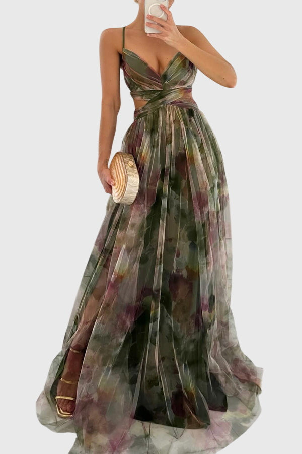 Sara | Gebloemde Maxi-Jurk met V-Hals