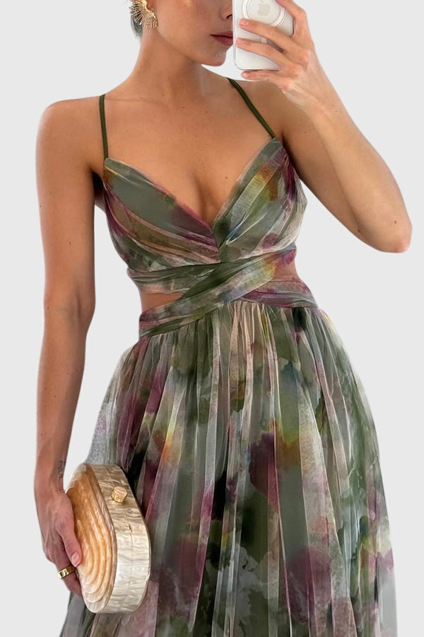 Sara | Gebloemde Maxi-Jurk met V-Hals