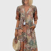 Yvonna | Elegante Bloemen Midi Jurk