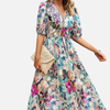 Sara | Gebloemde Midi-Jurk met V-Hals