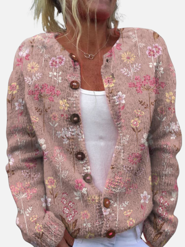 Fleur | Gebreid Vest met Bloemenprint
