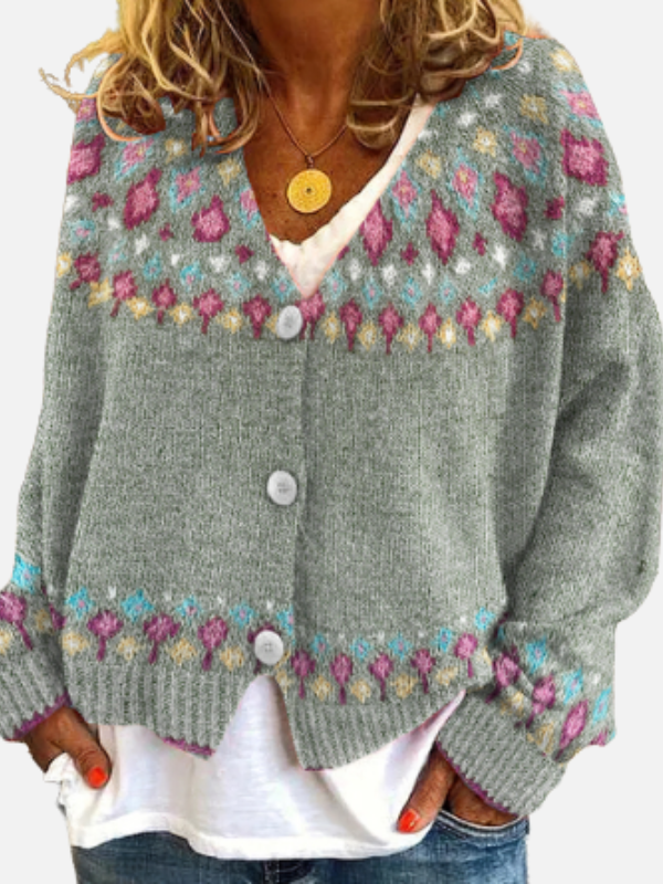 Fleur | Gebreid Vest met Noors Patroon