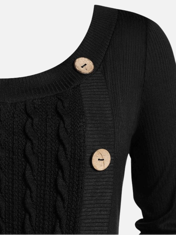 Sanne | Gebreide Kabel Truijurk met Knopen