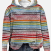 Emma | Gebreide Regenboog Hoodie, Gestreept