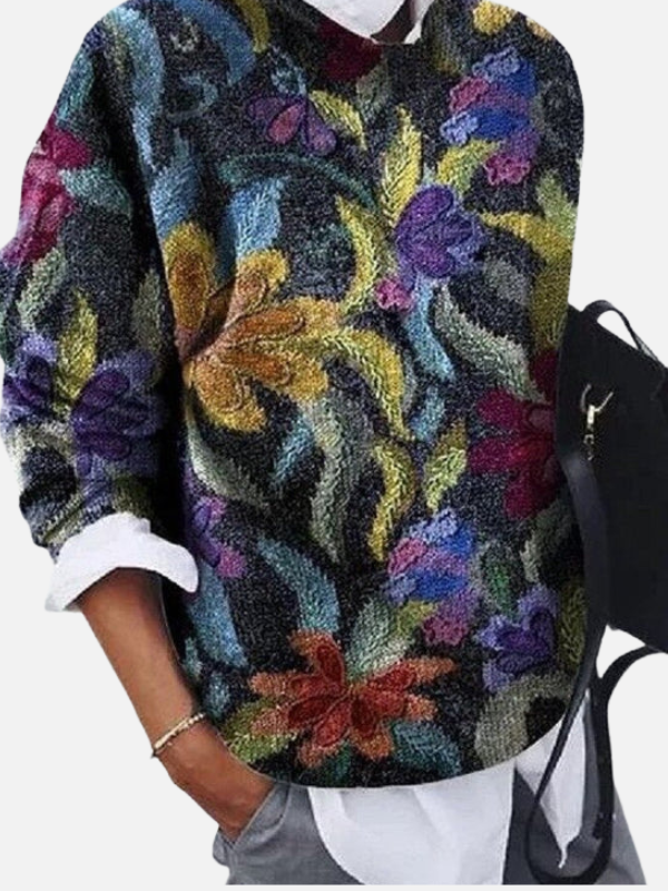Fleur | Gebreide Trui met Bloemenprint